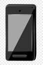 Simple Hand Draw Sketch Flat Color Shining Vector Black Smartphone at transparent effect background