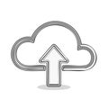 Simple Hand Drawn Cloud with Arrow Pointing Up Illustration for Uploading Data or Files in Sketch Style Royalty Free Stock Photo