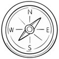 Simple Hand Drawn Compass for Navigation and Directional Guidance Royalty Free Stock Photo