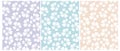 Simple Hand Drawn Floral Vector Patterns. Pastel Color Floral Repeatable Design.