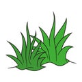 Simple hand drawn of grass vector illustration with flat cartoon style Royalty Free Stock Photo
