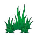 Simple hand drawn of grass vector illustration with flat cartoon style Royalty Free Stock Photo
