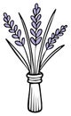 A simple hand drawn illustration of a bunch of lavender in a vase Royalty Free Stock Photo