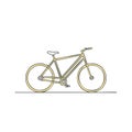 Simple Hand Drawn Illustration of a Yellow Bicycle in a Minimalist Style Royalty Free Stock Photo