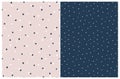 Simple Hand Drawn Irregular Dots Vector Patterns. Infantile Style Abstract Dotted Print for Fabric. Royalty Free Stock Photo