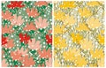 Simple Hand Drawn Irregular Floral Vector Patterns. Funny Infantile Style Garden Print. Royalty Free Stock Photo