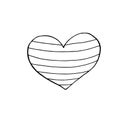 Simple hand drawn outline decorative heart isolated in doodle style. Pattern of lines. Design element, symbol of love Royalty Free Stock Photo
