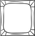Simple, hand drawn rounded square frame provides a clean, white backdrop, perfect for adding text or images, with a