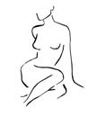 Simple hand drawn trendy line silhouette woman. Modern minimalism art, aesthetic contour. Abstract women`s silhouette, minimalist