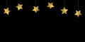 Simple Dropping star or hanging stars on black background Christmas backgrounds