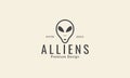 simple head alien line logo symbol icon vector graphic design illustration