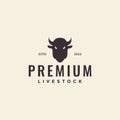 Simple head bull livestock hipster logo design vector graphic symbol icon illustration creative idea Royalty Free Stock Photo