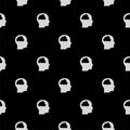 Simple Head icon with cloud seamless pattern isolated on black background Royalty Free Stock Photo