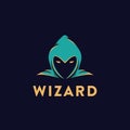 Simple head of wizard logo icon vector template