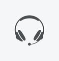 Simple headset icon on white background. Simple headset icon. eps8.