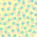 Simple heart seamless pattern,endless chaotic texture made of tiny heart silhouettes.Valentines,mothers day background.Great for Royalty Free Stock Photo