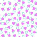 Simple heart seamless pattern,endless chaotic texture made of tiny heart silhouettes.Valentines,mothers day background.Great for