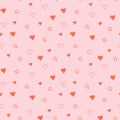 Simple hearts seamless pastel pattern. Valentines day background. Flat design endless chaotic texture made of tiny heart Royalty Free Stock Photo