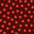 Simple hearts seamless pattern,endless chaotic texture made of tiny heart silhouettes.Valentines,mothers day background.Great for Royalty Free Stock Photo