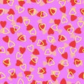 Simple hearts seamless pattern,endless chaotic texture made of tiny heart silhouettes.Valentines,mothers day background.Great for Royalty Free Stock Photo