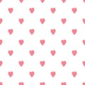 Simple hearts seamless pattern. Valentines Day backdrop Royalty Free Stock Photo