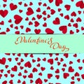 Simple hearts seamless pattern. Valentines day background. Flat design endless chaotic texture made of tiny heart silhouett Royalty Free Stock Photo