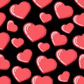 Simple hearts seamless pattern. Valentines day background. Flat design endless chaotic texture made of tiny heart Royalty Free Stock Photo