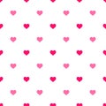 Simple hearts seamless vector pattern. Valentines day background. Flat design endless chaotic texture made of tiny heart Royalty Free Stock Photo