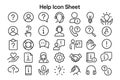 Simple Help Icons Support and Assistance Symbols Customer Service and Question Marks Royalty Free Stock Photo