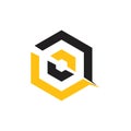 Simple hexagonal honey comb geometric brand logo