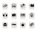 Simple Hi-tech technical equipment icons Royalty Free Stock Photo