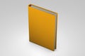 Simple highly detailed orange book closed, knowledge concept highlighted isolated on grey background, object 3d illustration