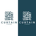 Simple Home Decoration Curtain Logo Templet Illustration