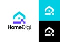 simple home digital technology logo design vector Royalty Free Stock Photo