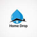Simple home drop logo vector , icon, element, and template for company Royalty Free Stock Photo
