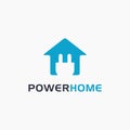 Simple home and electrical logo icon vector template