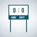 Simple Home and guest scoreboard icon. vector illustration isolated on modern background.