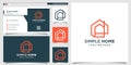 Simple home logo with line art style and business card design template, house, building, simple, Premium Vector Royalty Free Stock Photo
