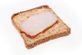 A simple homemade sandwich. Bread and ham Royalty Free Stock Photo