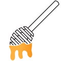 Simple honey spoon clip art, pictogram with dripping liquid honey