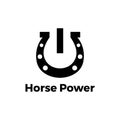 Simple horse shoe power logo vector template