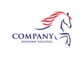 Simple horse sketch racing logo template Royalty Free Stock Photo