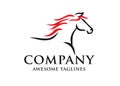 Simple horse sketch racing logo template Royalty Free Stock Photo