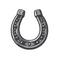 Simple horseshoe vector vintage retro logo illustration design. Royalty Free Stock Photo