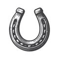 Horseshoe Vintage Retro Logo Vector Icon Illustration Design. Royalty Free Stock Photo