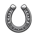 Simple horseshoe vector vintage retro logo illustration design. Royalty Free Stock Photo