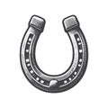 Horseshoe Vintage Retro Logo Vector Icon Illustration Design. Royalty Free Stock Photo