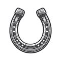 Simple horseshoe vector vintage retro logo illustration design. Royalty Free Stock Photo