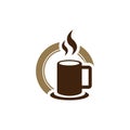 Simple Hot Coffee Tea Chocolate Cup Logo Icon Template Royalty Free Stock Photo