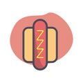 Simple hotdog flat icon design